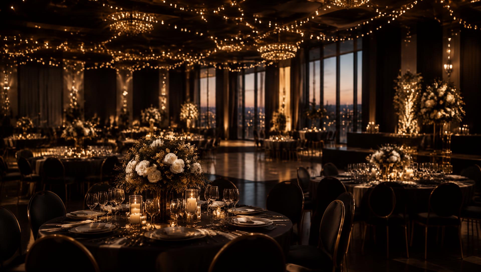Elegant event ballroom styled by Glenwood Plaza